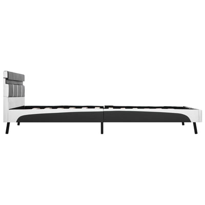 sengestel med LED 120x200 cm kunstlæder grå