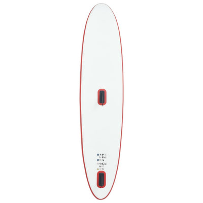 oppusteligt paddleboard med sejl rød og hvid