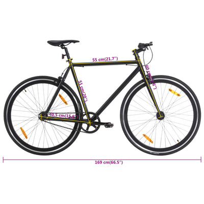 cykel 1 gear 700c 51 cm sort