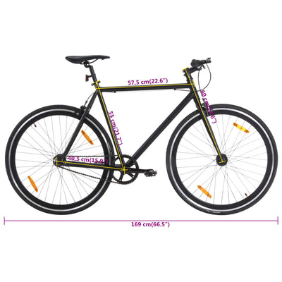 cykel 1 gear 700c 55 cm sort