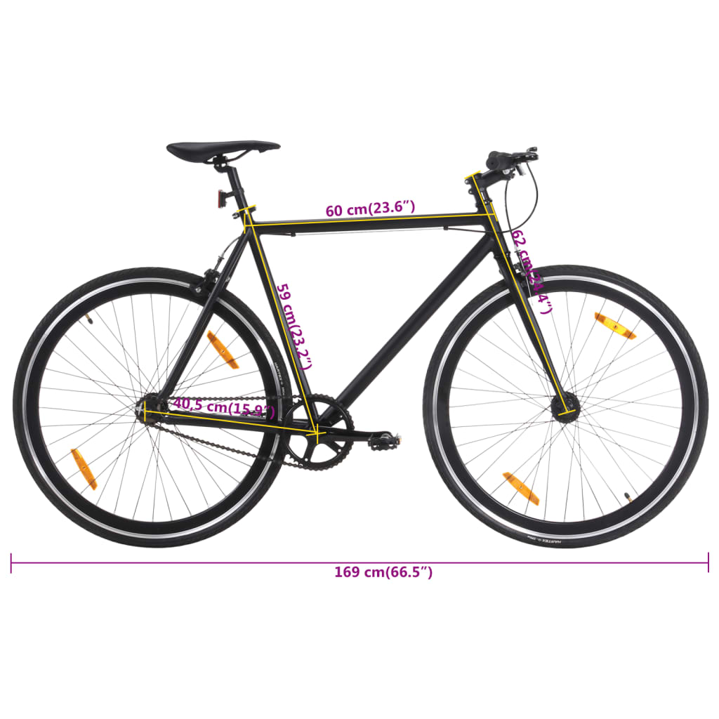 cykel 1 gear 700c 59 cm sort
