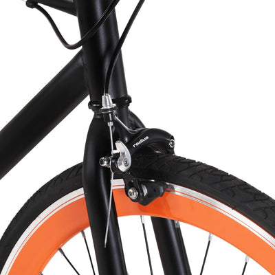 cykel 1 gear 700c 55 cm sort og orange