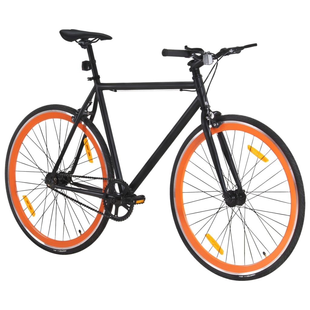 cykel 1 gear 700c 59 cm sort og orange