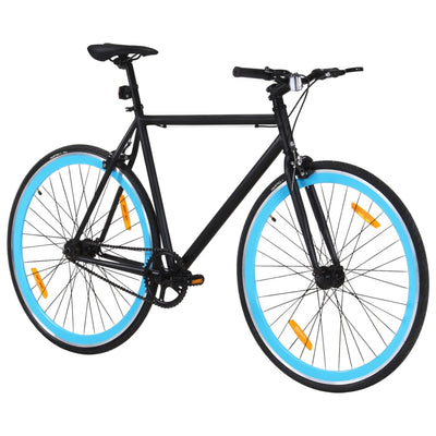 cykel 1 gear 700c 55 cm sort og blå