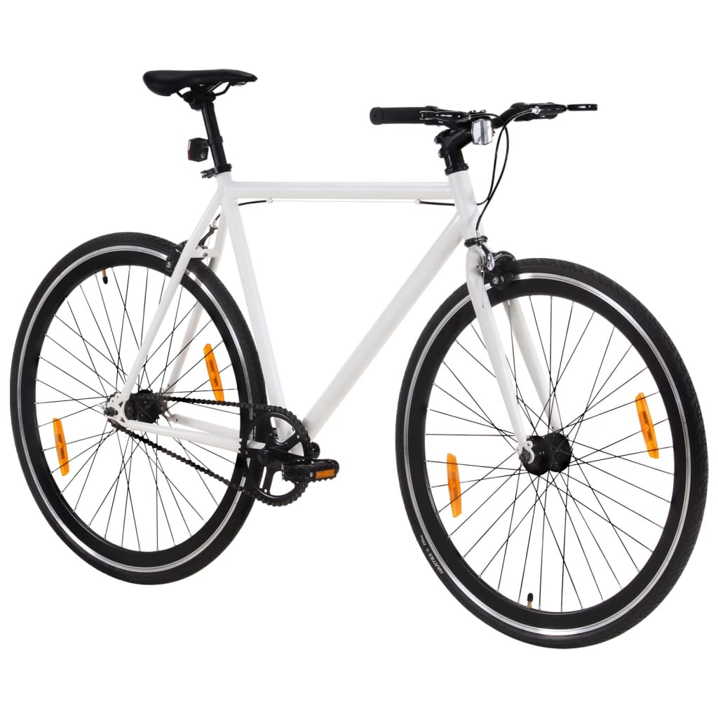 cykel 1 gear 700c 55 cm hvid og sort