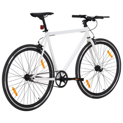 cykel 1 gear 700c 55 cm hvid og sort