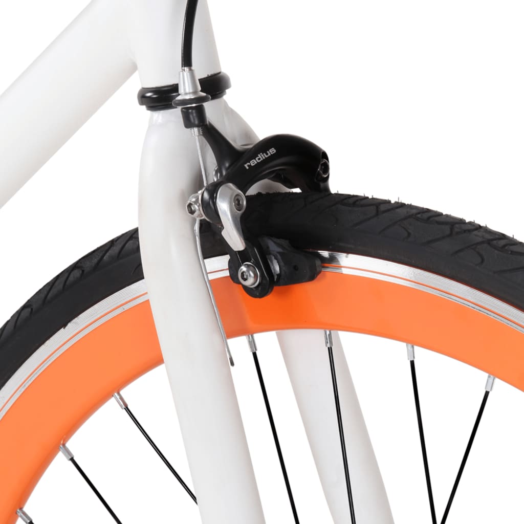 cykel 1 gear 700c 51 cm hvid og orange