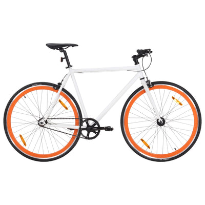 cykel 1 gear 700c 55 cm hvid og orange