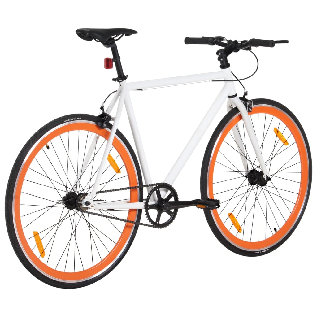cykel 1 gear 700c 55 cm hvid og orange