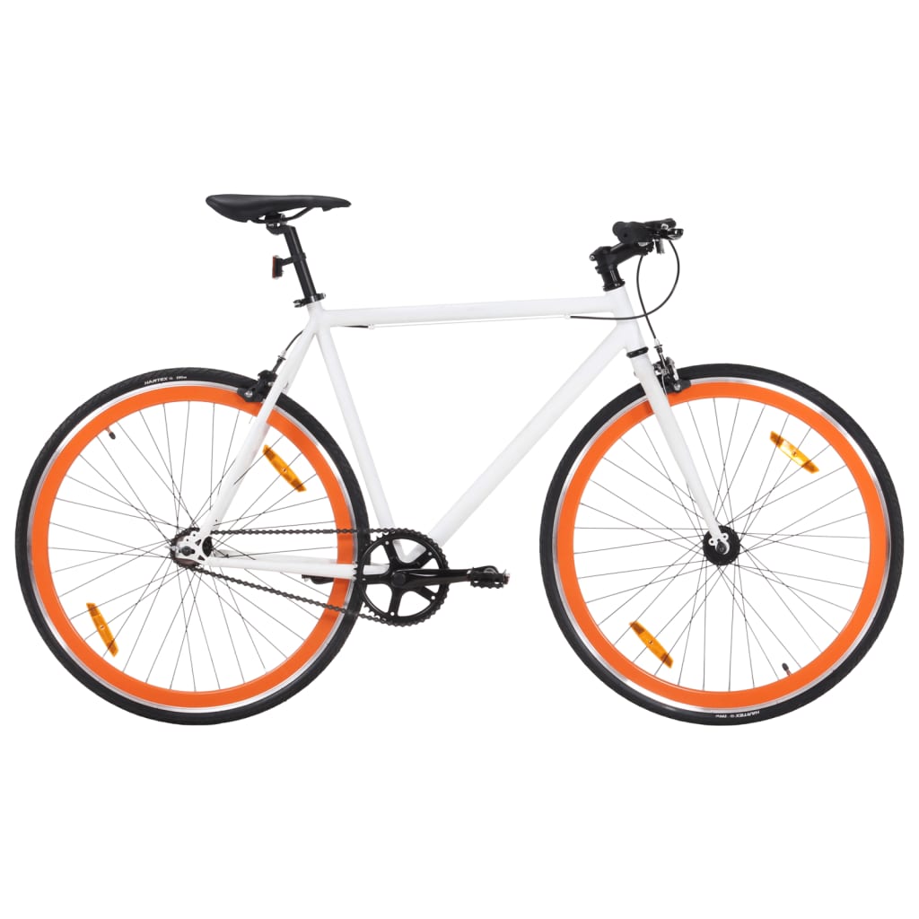 cykel 1 gear 700c 59 cm hvid og orange