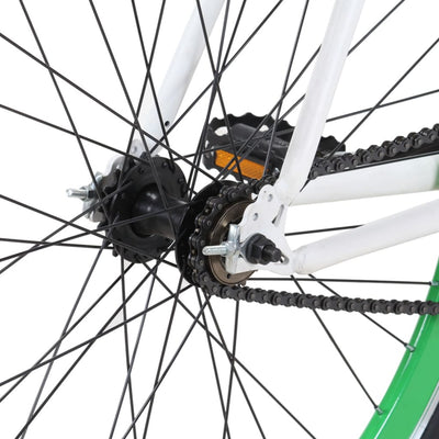 cykel 1 gear 700c 51 cm hvid og grøn