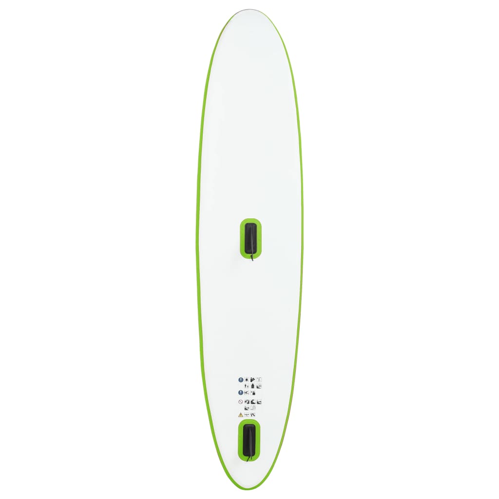 oppusteligt paddleboard med sejl grøn og hvid