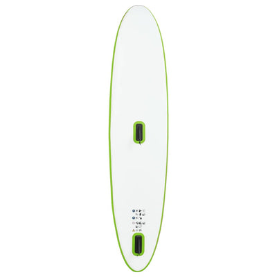 oppusteligt paddleboard med sejl grøn og hvid