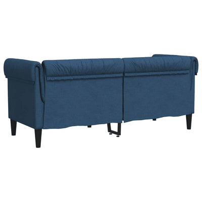 2-personers Chesterfield-sofa stof blå