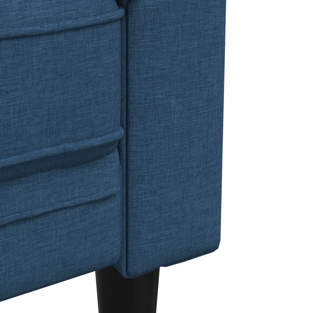 2-personers Chesterfield-sofa stof blå