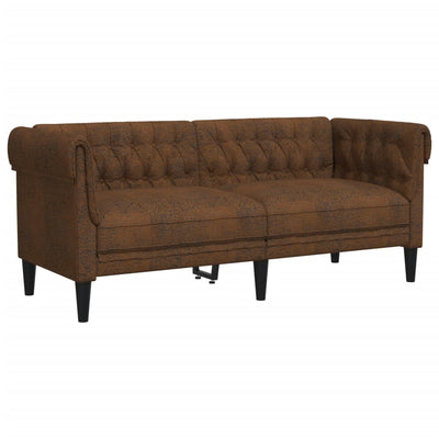 2-personers Chesterfield-sofa stof brun