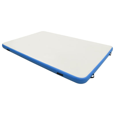 oppustelig platform 200x150x15 cm blå og hvid