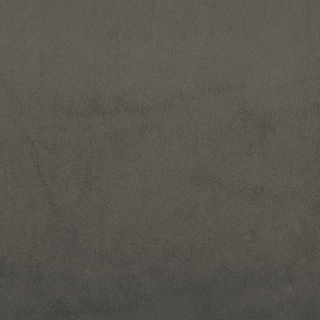 sengegavl med kanter 147x16x118/128 cm fløjl mørkegrå