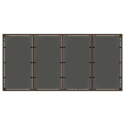 havebord med glastop 190x90x75 cm polyrattan brun
