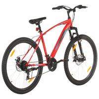 mountainbike 21 gear 29 tommer hjul 48 cm stel rød