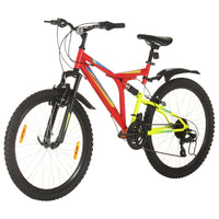 mountainbike 21 gear 26 tommer hjul 49 cm rød