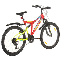 mountainbike 21 gear 26 tommer hjul 49 cm rød
